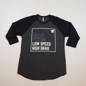 Black Gray Tee Bad At Fitness Size Large